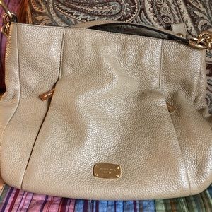 Authentic Michael Kors Taupe leather shoulder bag